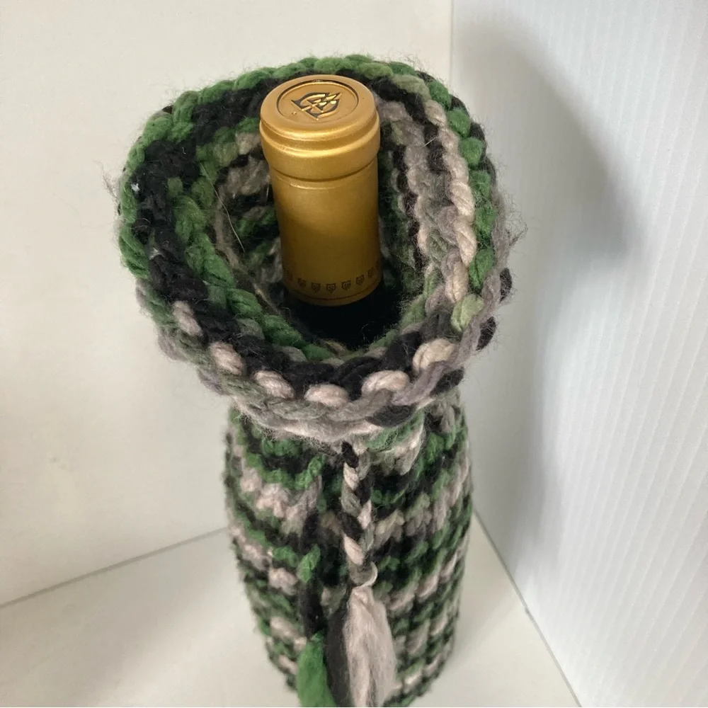 Wine Bottle Koozie Cover Knit Wine Bag Wine Bottle Sack